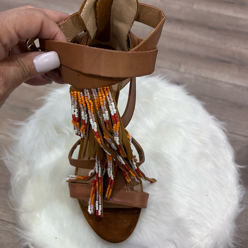 🎉PRICE ⬇️ ZIGISOHO • Cognac Leather High Heel Sandal • sz 6.5 - Picture 8 of 8